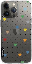 Casetastic Apple iPhone 13 Pro Hoesje - Softcover Hoesje met Design - Pin Point Hearts Transparent Print