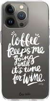 Casetastic Apple iPhone 13 Pro Hoesje - Softcover Hoesje met Design - Coffee Wine White Transparent Print