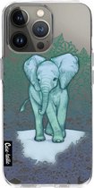Casetastic Apple iPhone 13 Pro Hoesje - Softcover Hoesje met Design - Emerald Elephant Print