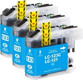MediaHolland® Huismerk Cartridges LC123C LC123 Cyaan geschikt voor Brother Multipack 3 stuks