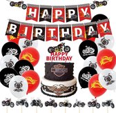46 delig - verjaardagset - Thema: Motor Harley Davidson - Versiering voor feestjes, verjaardag - feestdecoratie