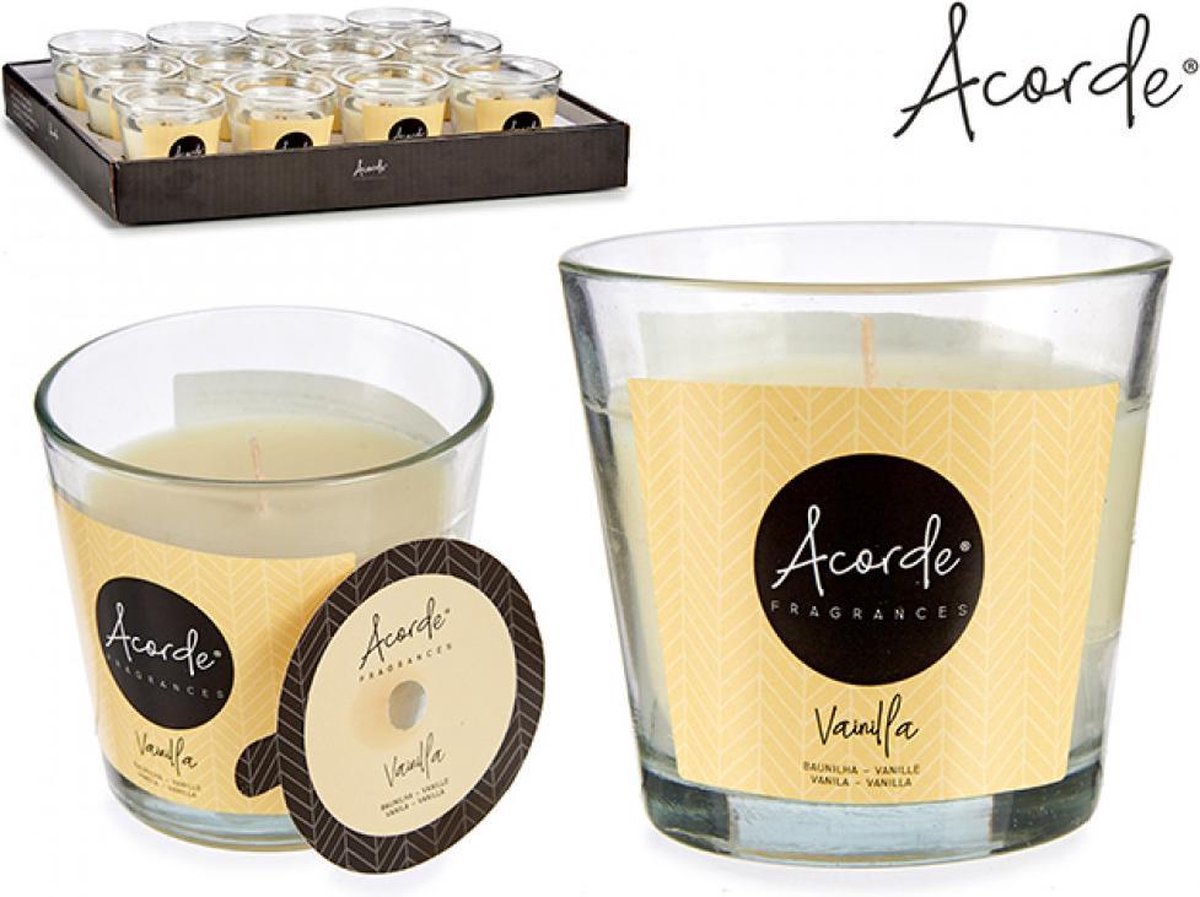Acorde - Geurkaars - 2 stuks - KATOEN + APPEL/KANEEL - in glas - in geschenkdraagzak