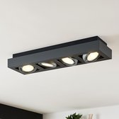 Arcchio - LED plafondlamp - 4 lichts - aluminium, metaal - H: 9 cm - GU10 - donkergrijs - Inclusief lichtbronnen