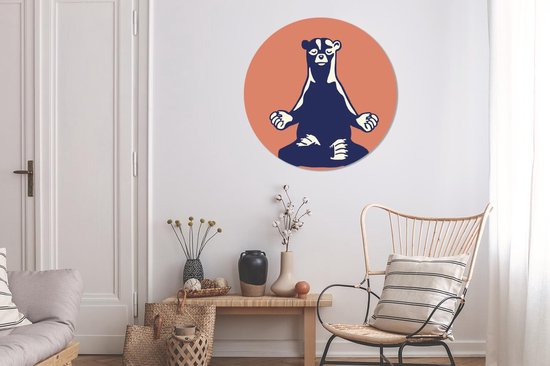 Cercle mural - Plastique - Design - Ours - Méditation - ⌀ 90 cm - Cercle mural