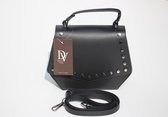 Diva's Bag  leder handtas  schoudertas Zwart met studs