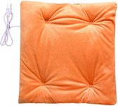 Warmtekussen elektrisch - Oranje  - voor autostoel, terrasstoel, bureaustoel - met USB aansluiting - Met een elektrisch kussen lekker warm de winter door!