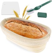 Panier de riz ovale - Inc. torchon gratuit + couteau - Panier de levage - Banneton - Panier de levage Rond