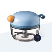 Ohboutiq Home Groentesnijder - Blauw - Hakmolen Handmatig - Simpel en Snel in 5 seconden - 200 ml