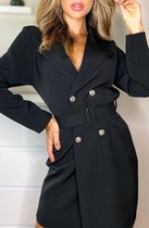 Yugo Mode - Candice Button Detail Blazer Dress - Black