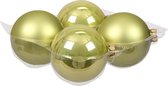 4x stuks kerstversiering kerstballen salie groen (oasis) van glas - 10 cm - mat/glans - Kerstboomversiering