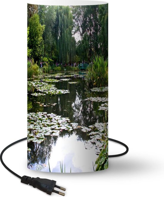 Lamp - Nachtlampje - Tafellamp slaapkamer - De zon weerkaatst op het water in de Franse tuin van Monet in Giverny - 54 cm hoog - Ø24.8 cm -...
