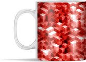 Mok - 3D - Kubus - Rood - 350 ml - Beker