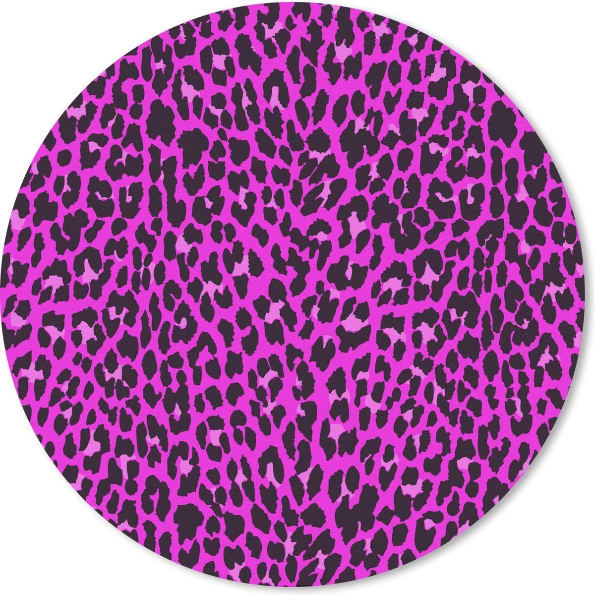 Muismat rond 50x50 cm - Mousepad Luipaardprint - Patroon - Roze - Ronde muismatten