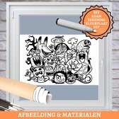 Art4Window Raamtekening Kleurplaat Set | "Halloween Creatures" | hxb 165x106cm | Raamdecoratie | Creatief Schilderen | Decoratie Halloween | Raamschildering Raamstickers Raamverf