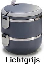 2-laag Lunchbox Voor Eten-Lichtgrijs-Vacuum