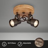 Briloner Leuchten THUN Plafondlamp  draaibaar 2-lichts GU10 max. 5W hout en Metaal