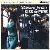 Albumcover met Florence Joelle in groene jurk, tekst "Florence Joelle's KISS OF FIRE stereo".