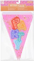 Vlaggenlijn - 6 Meter - Roze - party- Feest decoratie - Kunststof