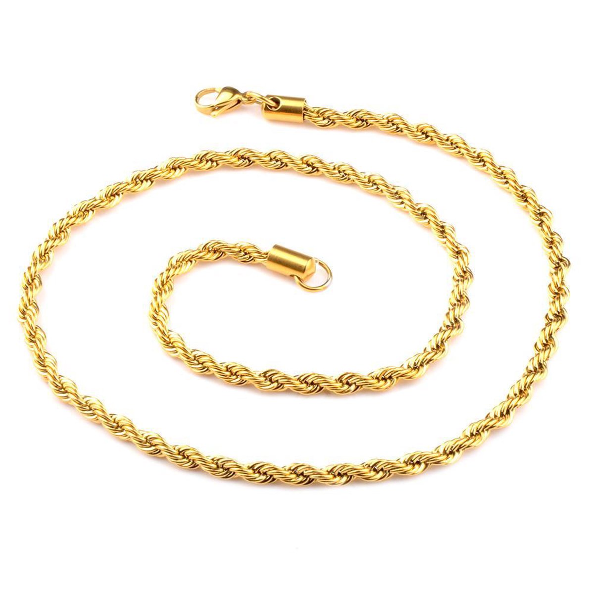 Di Lusso - Collier Nolan - Stainless steel - Gouden plating - Heren - 60 cm