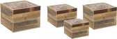 PlantenwinkeRaf Planter S4 Quadro Set Square 23–28–33 Vierkante houten plantenbakken