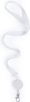 Cordon avec clip à roulettes - lanière - porte-clés coulissant - cordon de serrage - tour de cou - porte-forfait - blanc