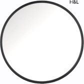 H&L spiegel - rond - ⌀60 cm - zwart - muurspiegel - woonkamer - slaapkamer - hal - muurdecoratie