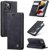 CASEME iPhone 13 Retro Wallet Case - Zwart