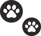Hond - autoraamsticker - rond - autosticker - 2 pootjes - hondenpoot - auto - hondenpootje - dier - sticker