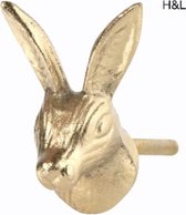 H&L deurknop - haas - meubelknop - goud - 3 x 6 cm - woonaccessoires - woondecoratie