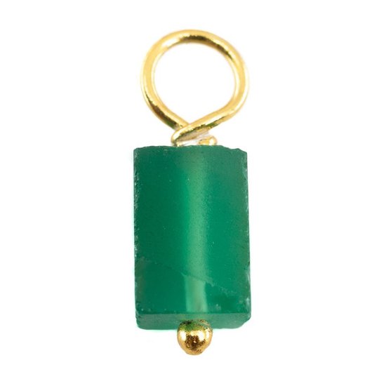 Ruwe Edelsteen Hanger Groene Onyx 925 Zilver & Verguld (8 – 12 mm)