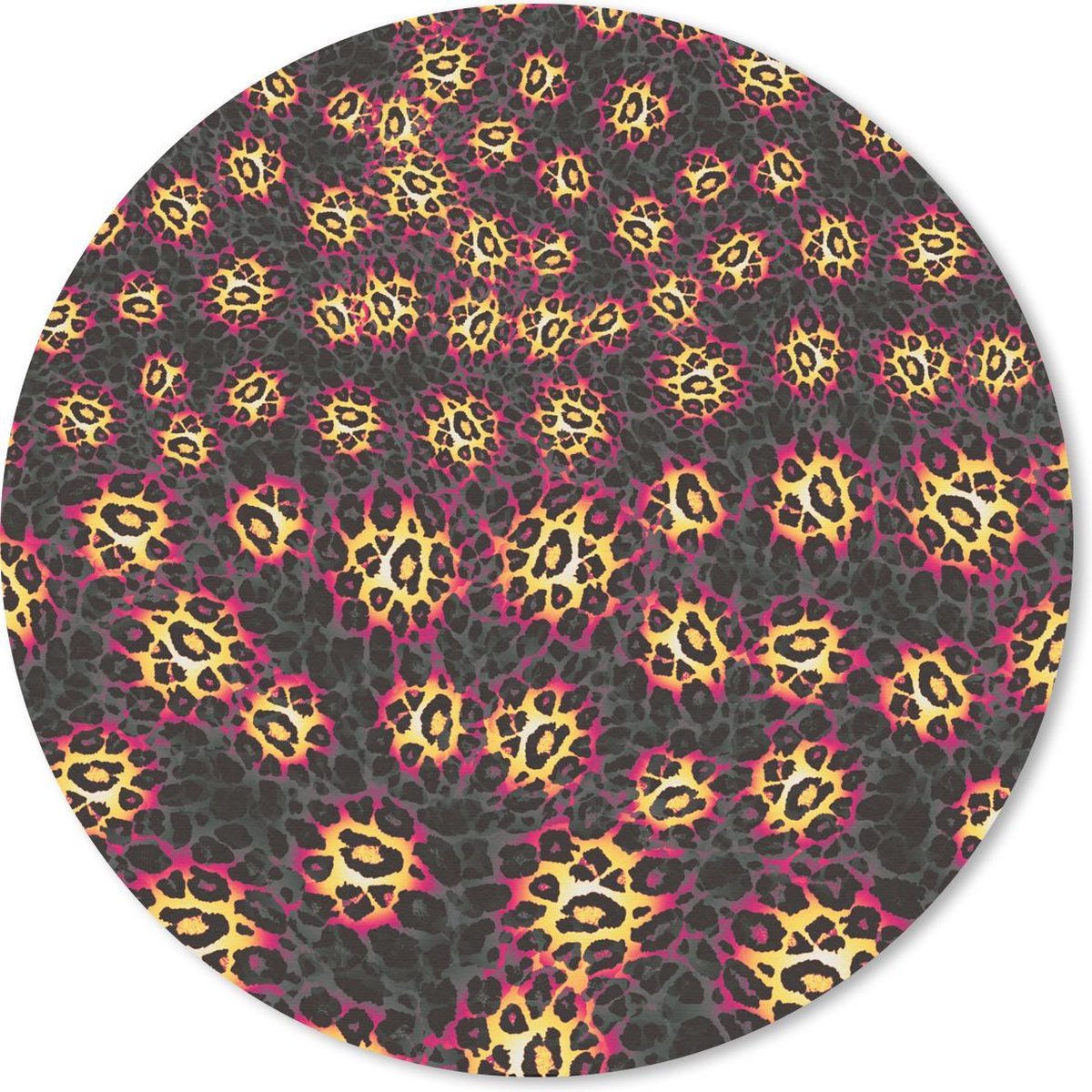 Muismat rond 50x50 cm - Mousepad Luipaard - Patronen - Roze - Ronde muismatten