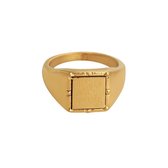 Zegelring vierkant | goldplated | 17mm