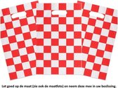10 Uitdeelzakjes Rood Geblokt - 16,5 x 25 cm - Cellofaan Plastic Traktatie Kado Zakjes - Snoepzakjes - Koekzakjes - Koekje - Cookie - Red Checkered - Rood