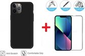 2-In-1 Screenprotector Hoesje Bescherming Protector Set Geschikt Voor Apple iPhone 13 Pro (6.1 Inch) - Full Cover 3D Edge Tempered Glass Screen Protector Met Siliconen Back Bescherm Hoes Cove