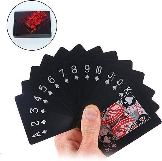 Afbeelding van het spel Knibe® Waterdichte Professionele Poker Kaarten - Plastic Speelkaarten - luxe kaartspellen - Professionele Premium Speelkaarten - Speelkaarten - Zwart en Rood