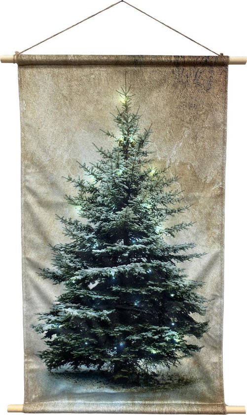 Wandkleed LED Kerstboom - Kerstdecoratie - 24 LED - 55x82cm | bol.com