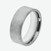 YO&NO - Ring - Staal - Aanschuifring - Deels gematteerd - 8mm -19mm - Heren - Zilver 925