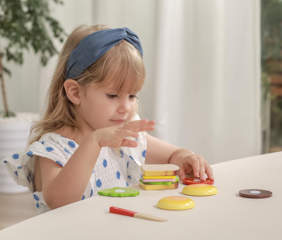 New Classic Toys Viga Toys - Speelgoedeten en -drinken - Sandwich en Hamburget Set — afbeelding 5