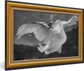 Fotolijst incl. Poster - De bedreigde zwaan - Oude meesters - Lijst - Goud - 30x20 cm - Posterlijst