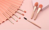 Nixnix - Nixnix - Makeup kwasten Set met roze tas - 8 stuks - Professionele kwaliteit - Make up brush - Oogschaduw - Foundation Kwast - Poeder Kwast - Cosmetica - Kwasten Set – Mak