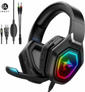 TM&DY - Gaming Headset - Noise Cancelling Hoofdtelefoon - Game Headset - PS4 - PS5 - Verstelbare Microfoon - RGB Licht - Headset  - Verstelbare Hoofdband - Hoofdtelefoon - Noise Cancelling