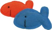 Katten speelgoed - Vissen - Vilt - Blauw/Oranje