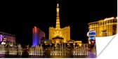 Verlichte Las Vegas strip Poster 120x60 cm - Foto print op Poster (wanddecoratie woonkamer / slaapkamer)