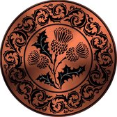 Celtic Tree - Wandcirkel Aluminium -  Distel - Nationaal symbool van Schotland - rond 60cm - Zwart - Rosé - Pagan - Heidens - Keltisch - Magisch - Muurcirkel - Wanddeco - Dibond