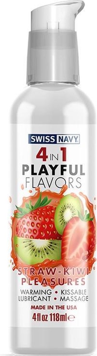 Goedkoopste Swiss navy – 4 in 1 Glijmiddel en massage – Aardbei Kiwi