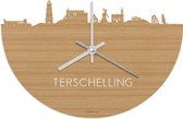 Skyline Klok Terschelling Bamboe hout - Ø 40 cm - Stil uurwerk - Wanddecoratie - Meer steden beschikbaar - Woonkamer idee - Woondecoratie - City Art - Steden kunst - Cadeau voor hem - Cadeau voor haar - Jubileum - Trouwerij - Housewarming -