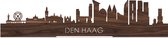 Standing Skyline Den Haag Notenhout - 40 cm - Woon decoratie om neer te zetten en om op te hangen - Meer steden beschikbaar - Cadeau voor hem - Cadeau voor haar - Jubileum - Verjaardag - Housewarming - Aandenken aan stad - WoodWideCities