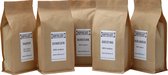 Koffielust - koffiebonen proefpakket - 5x 500gr (totaal 2500gr koffie) - Specialty koffie - Vers Gebrand - Hele Bonen - Arabica - Robusta