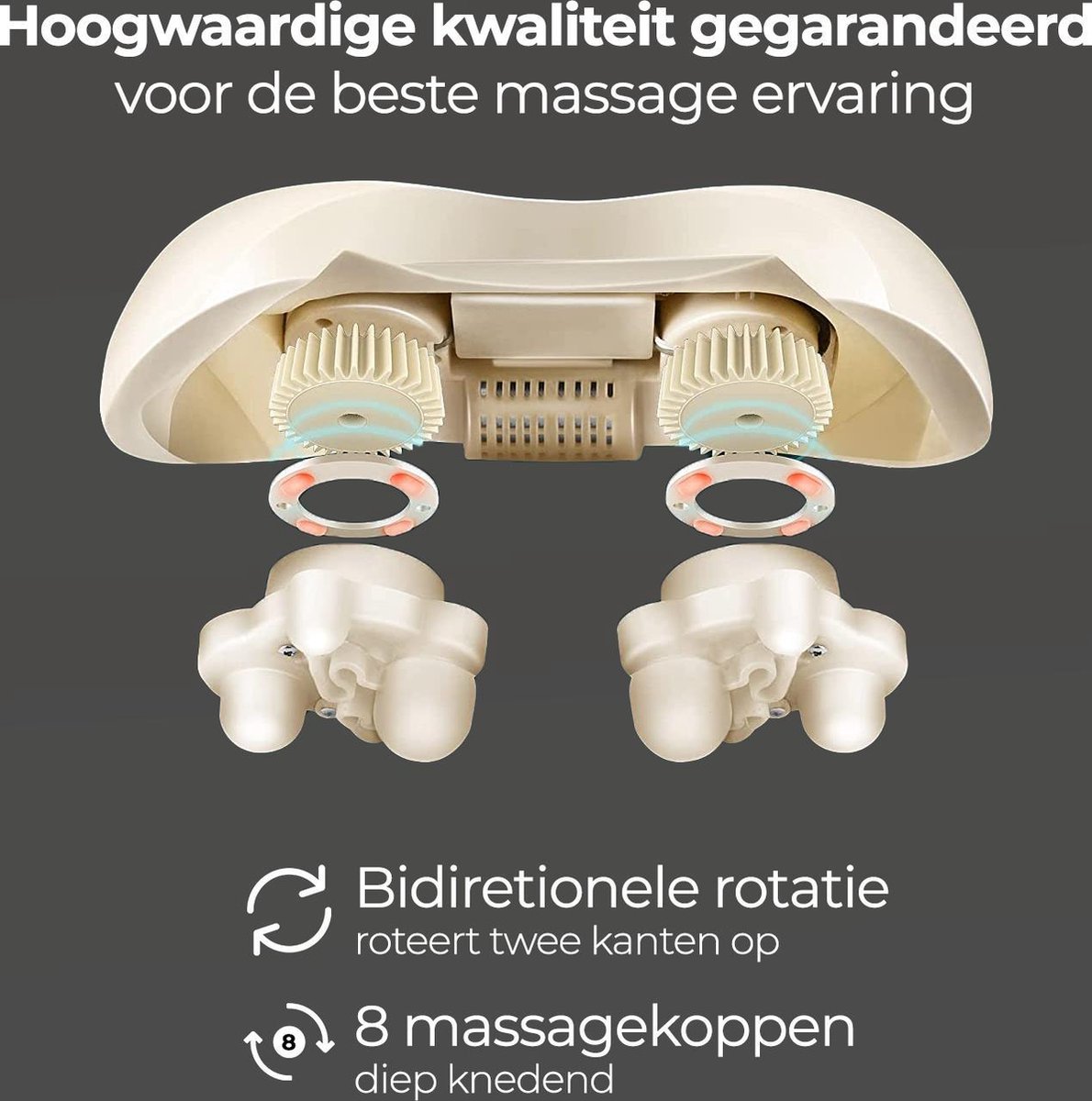 Shiatsu Elektrisch Massagekussen voor Nek en Schouders - afbeelding 2