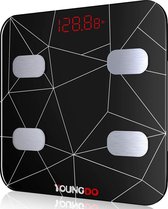 Smart Body Fat Weegschalen USB Oplaadbaar, Bluetooth Weegschaal Hoge Precisie Weegschaal met Smartphone App, Lichaamssamenstelling Monitor voor Lichaamsvet, BMI, Lichaamsgewicht, S